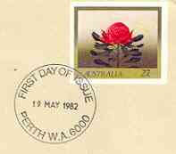 Australia 1982 The Waratah 27c postal stationery envelope with first day cancellation, stamps on flowers, stamps on 