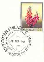 Australia 1981 Common Heath 24c postal stationery envelope with first day cancellation, stamps on flowers, stamps on 