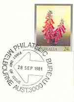 Australia 1981 Common Heath 24c postal stationery envelope with first day cancellation, stamps on , stamps on  stamps on flowers, stamps on  stamps on 