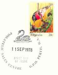 Australia 1978 Rose Robin 20c postal stationery envelope with first day cancel, stamps on birds, stamps on robin