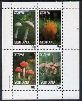 Staffa 1982 Fungi perf set of 4 values (10p to 75p) unmounted mint, stamps on , stamps on  stamps on fungi