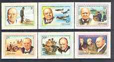 Liberia 1974 Churchill Centenary set of 6 unmounted mint, SG 1219-24*, stamps on , stamps on  stamps on churchill, stamps on  stamps on militaria, stamps on  stamps on personalities, stamps on  stamps on aviation, stamps on  stamps on cars