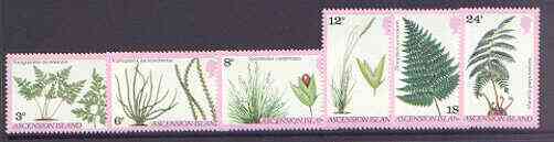 Ascension 1980 Ferns & Grasses set of 6 unmounted mint, SG 258-63, stamps on flowers, stamps on plants, stamps on ferns