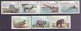 Nicaragua 1987 Prehistoric Animals complete perf set of 7 unmounted mint, SG 2863-69, stamps on , stamps on  stamps on dinosaurs