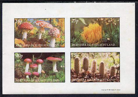 Bernera 1981 Fungi imperf set of 4 values (10p to 75p) unmounted mint, stamps on fungi