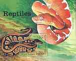 Somalia 1998 Reptiles (Python) perf m/sheet unmounted mint, stamps on reptiles, stamps on snakes, stamps on snake, stamps on snakes, stamps on 