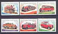 Somalia 1999 Fire Engines complete perf set of 6 unmounted mint, stamps on , stamps on  stamps on fire