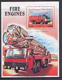 Somalia 1999 Fire Engines perf m/sheet unmounted mint, stamps on fire