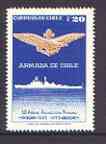Chile 1973 50 Years of Naval Aviation 20E unmounted mint, SG 707, stamps on ships, stamps on aviation