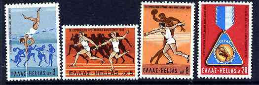 Greece 1969 European Athletic Championships set of 4 unmounted mint, SG 1108-11