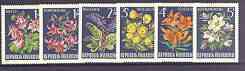 Austria 1966 Alpine Flora set of 6 unmounted mint, SG 1471-76, stamps on flowers
