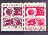 Bulgaria 1938 Sunflower 15s red & 15s purple unmounted mint, SG 390-91, stamps on , stamps on  stamps on flowers