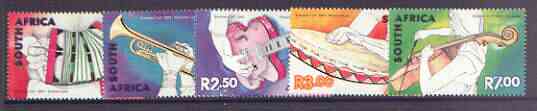 South Africa 2001 Music in South Africa set of 5 unmounted mint, SG1345-49*, stamps on , stamps on  stamps on music, stamps on  stamps on jazz.guitar