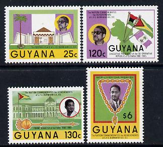 Guyana 1986 Pres Burnham Commem set of 4 unmounted mint, SG 1908-11, stamps on constitutions