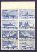 Cinderella - Britains Royal Navy set of 8 perf labels in blue, unmounted mint (produced by Polystamps), stamps on , stamps on  stamps on ships, stamps on  stamps on  ww2 , stamps on  stamps on 