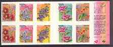 South Africa 2000 Flowers 13r self-adhesive booklet complete and pristine, stamps on flowers, stamps on self adhesive