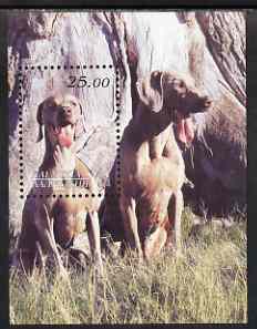 Kalmikia Republic 2001 Dogs perf m/sheet unmounted mint (Weimaraner), stamps on dogs, stamps on weimaraner