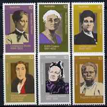 Australia 1975 Famous Australians  (7th series) set of 6 unmounted mint, SG 602-07, stamps on personalities, stamps on women, stamps on literature