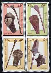 Fiji 1986 Ancient War Clubs set of 4 unmounted mint, SG 747-50, stamps on mi:litaria, stamps on artefacts