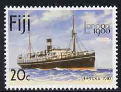 Fiji 1980 The Levuka 20c (from London 1980 set) unmounted mint SG 597, stamps on ships