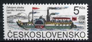 Czechoslovakia 1991 Paddle Steamer Bohemia 5k unmounted mint, SG 3053, stamps on , stamps on  stamps on ships, stamps on  stamps on paddle steamers