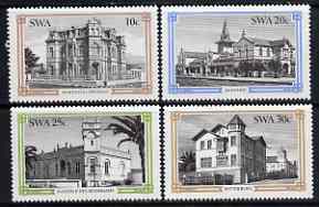 South West Africa 1984 Historic Buildings of Swakopmund set of 4 unmounted mint, SG 423-26, stamps on , stamps on  stamps on buildings, stamps on  stamps on architecture, stamps on  stamps on railways, stamps on  stamps on 