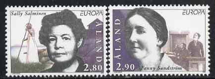 Aland Islands 1996 Europa - Famous Women set of 2 unmounted mint, SG 109-10, stamps on , stamps on  stamps on europa, stamps on  stamps on women, stamps on  stamps on literature