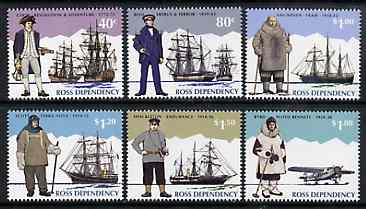 Ross Dependency 1995 Antarctic Explorers set of 6 unmounted mint SG 32-37, stamps on , stamps on  stamps on polar, stamps on  stamps on explorers, stamps on  stamps on ships, stamps on  stamps on cook, stamps on  stamps on shackleton