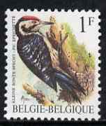 Belgium 1985-90 Birds #1 Lesser-spotted Woodpecker 1f unmounted mint, SG 2845, stamps on , stamps on  stamps on birds, stamps on woodpeckers 