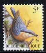 Belgium 1985-90 Birds #1 European Nuthatch 5f unmounted mint, SG 2849, stamps on birds