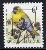 Belgium 1996-99 Birds #3 Siskin 6f unmounted mint with boxed posthorn precancel, SG 3308, stamps on birds