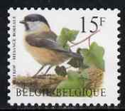Belgium 1996-99 Birds #3 Willow Tit 15f (coil stamp in horizontal format) unmounted mint, SG3410, stamps on , stamps on  stamps on birds, stamps on 