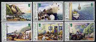 Pitcairn Islands 1996 Supply Ship Day set of 6 unmounted mint, SG 487-92*, stamps on , stamps on  stamps on ships, stamps on  stamps on ports, stamps on  stamps on tractors