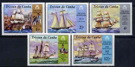 Tristan da Cunha 1971 Island Families set of 5 unmounted mint, SG 153-57, stamps on ships, stamps on nelson, stamps on whales, stamps on knots