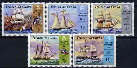 Tristan da Cunha 1971 Island Families set of 5 unmounted mint, SG 153-57, stamps on , stamps on  stamps on ships, stamps on  stamps on nelson, stamps on  stamps on whales, stamps on  stamps on knots