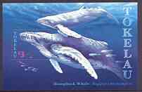 Tokelau 1997 Humpback Whales perf m/sheet unmounted mint, SG MS 263, stamps on whales, stamps on mammals, stamps on marine life