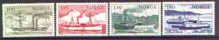 Norway 1977 Coastal Shipping set of 4 unmounted mint, SG 800-803, stamps on , stamps on  stamps on ships, stamps on  stamps on paddle steamers, stamps on  stamps on ferries