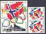 Norway 1994 Lillehammer Winter Olympic Games (8th issue) set of 6 unmounted mint, SG 1175-80, stamps on , stamps on  stamps on olympics, stamps on  stamps on flags, stamps on  stamps on churches, stamps on  stamps on 