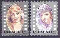 Poland 1996 Europa - Famous Women set of 2 unmounted mint, SG 3621-22, stamps on europa, stamps on women, stamps on films, stamps on cinema, stamps on music