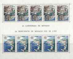 Monaco 1978 Europa - Views perf sheetlet containing five sets of two unmounted mint, SG MS 1347, stamps on europa, stamps on tourism, stamps on cathedrals, stamps on 