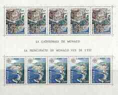 Monaco 1978 Europa - Views perf sheetlet containing five sets of two unmounted mint, SG MS 1347, stamps on europa, stamps on tourism, stamps on cathedrals, stamps on 