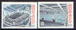 Monaco 1987 Europa set of 2 unmounted mint, SG 1818-19, stamps on europa, stamps on stadia, stamps on swimming