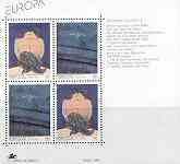Portugal - Azores 1993 Europa - Contemporary Art m/sheet containing 2 sets of 2 unmounted mint, SG MS 534, stamps on , stamps on  stamps on europa, stamps on  stamps on arts, stamps on  stamps on 
