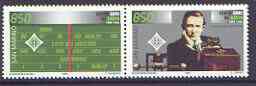 San Marino 1995 Centenary of Radio (5th issue) se-tenant pair unmounted mint, SG 1521-22, stamps on radio, stamps on communications, stamps on marconi, stamps on 