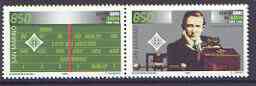 San Marino 1995 Centenary of Radio (5th issue) se-tenant pair unmounted mint, SG 1521-22, stamps on , stamps on  stamps on radio, stamps on  stamps on communications, stamps on  stamps on marconi, stamps on  stamps on 