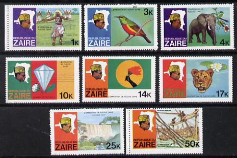 Zaire 1979 River Expedition set of 8 unmounted mint (SG 952-59), stamps on rivers