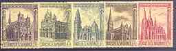 San Marino 1967 Gothic Cathedrals set of 5 unmounted mint, SG 832-36*, stamps on cathedrals