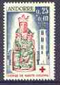 Andorra - French 1964 Red Cross Fund unmounted mint, SG F192*, stamps on red cross, stamps on religion