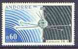 Andorra - French 1966 Launching of Satellite FR1 unmounted mint, SG F197, stamps on space, stamps on communications, stamps on satellites