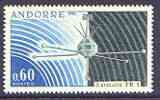 Andorra - French 1966 Launching of Satellite FR1 unmounted mint, SG F197, stamps on , stamps on  stamps on space, stamps on  stamps on communications, stamps on  stamps on satellites